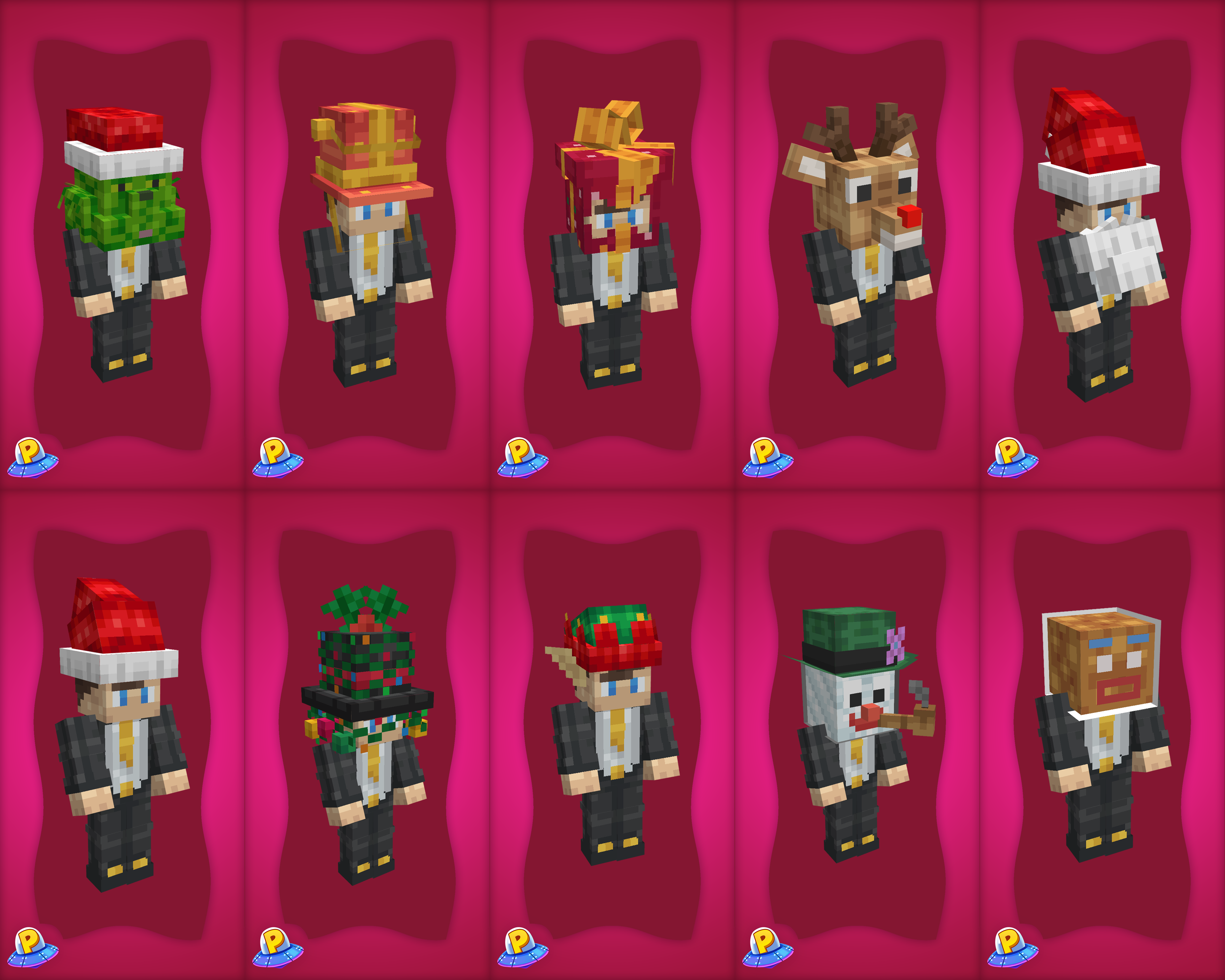 The display of 3d models for the Christmas Hats product by iPlexity.