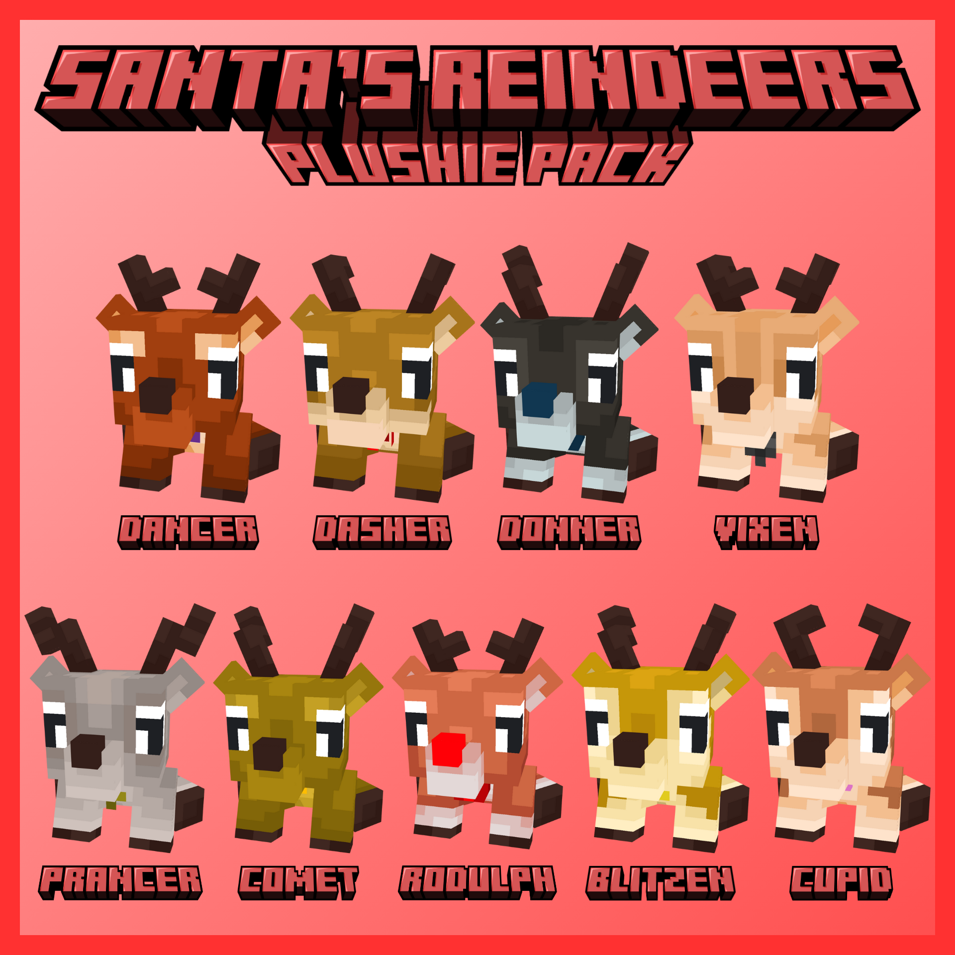 Santa's reindeers - plushie pack preview image