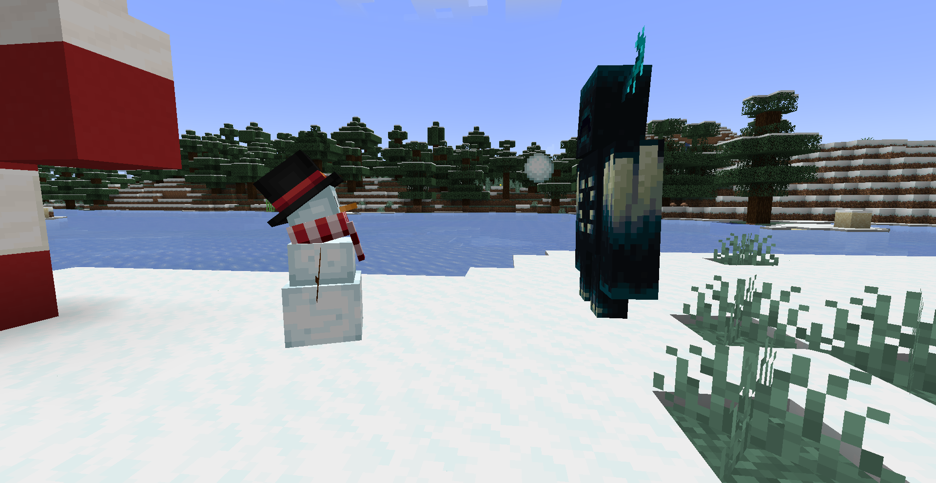 Snowman shooting a warden