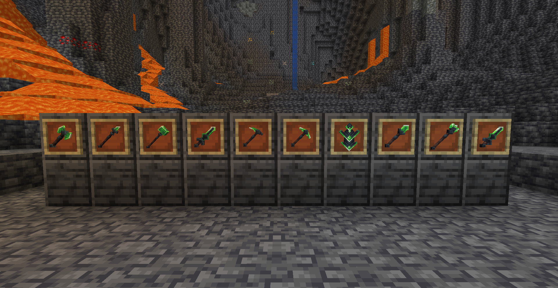 Dark emerald armor & weapons
