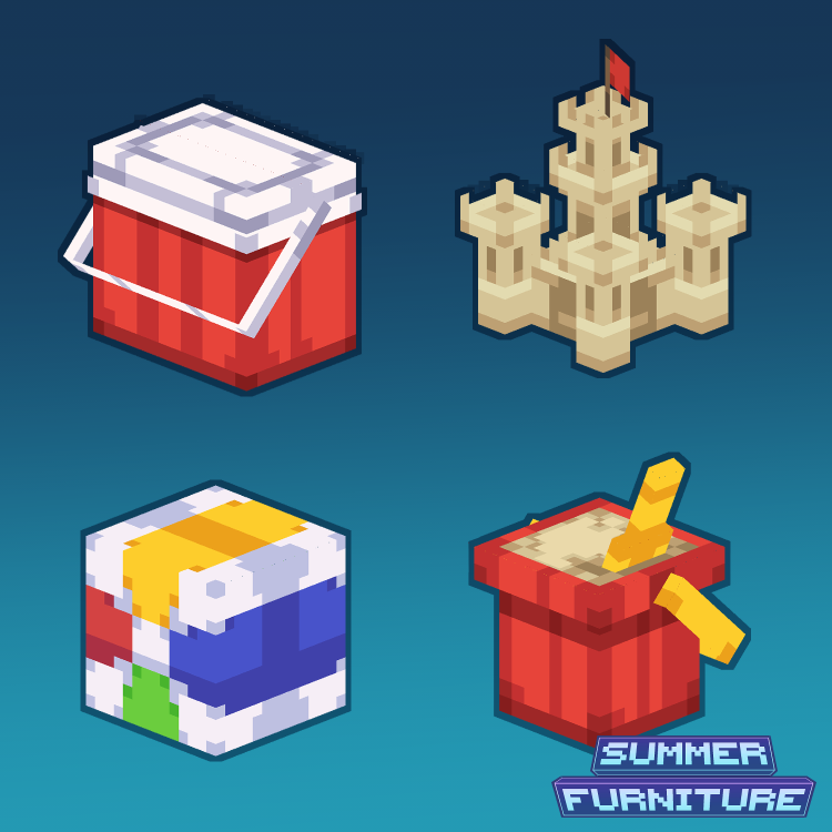 Cooler, Sandcsatle, Beachball and Bucket of Sand