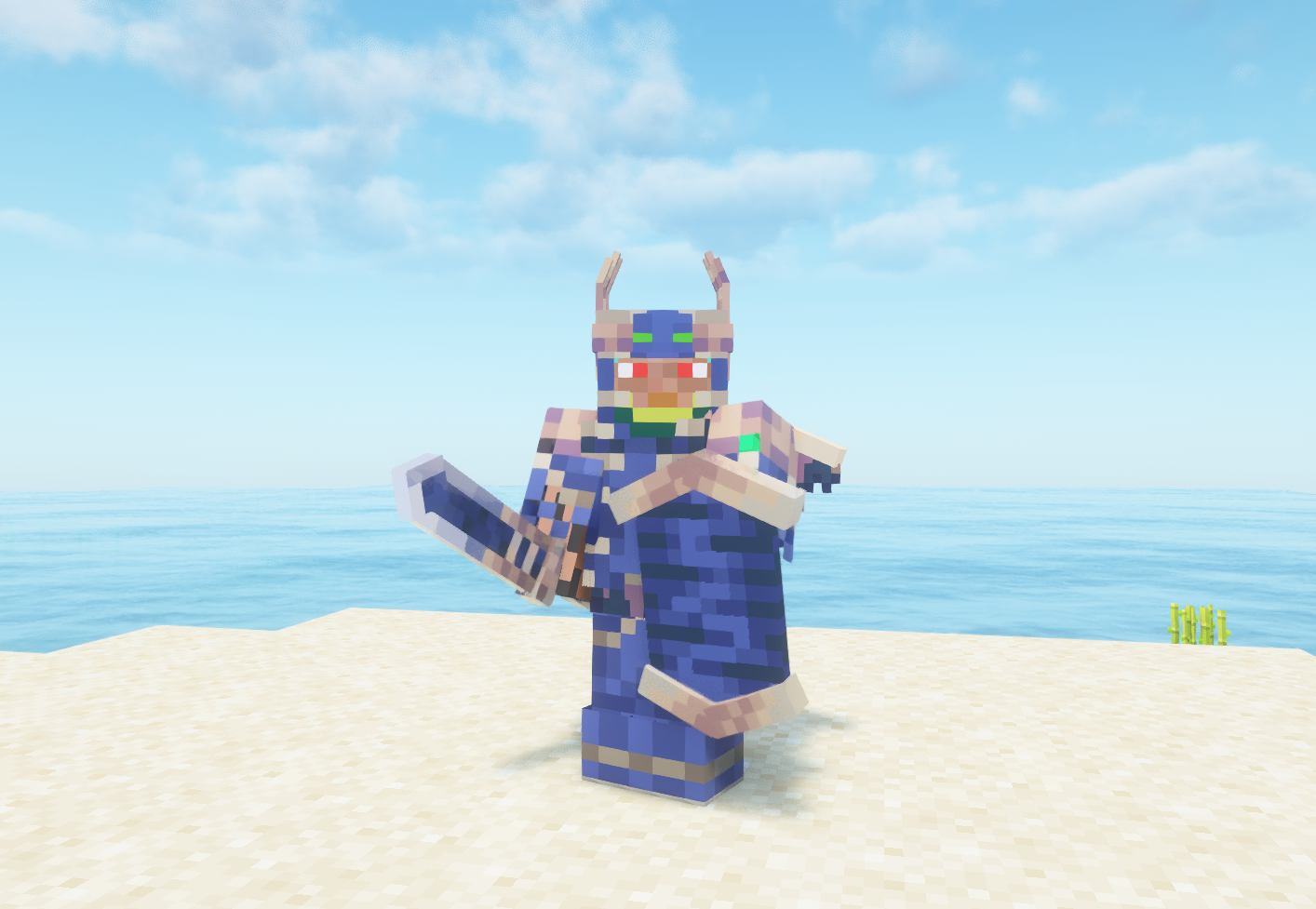 Player wearing King Phantom armor + wings and holding shield + sword