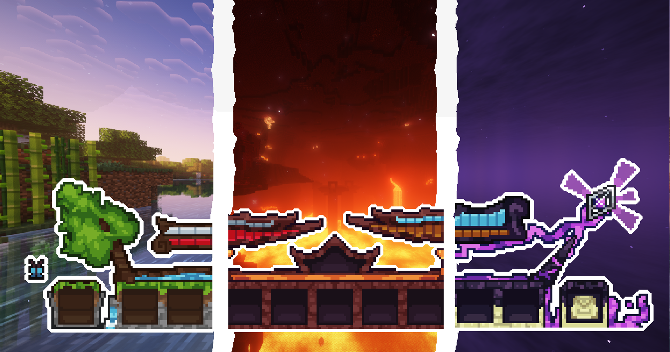 Multiworld Hotbar Pack – Overworld, Nether & End 미리보기 이미지