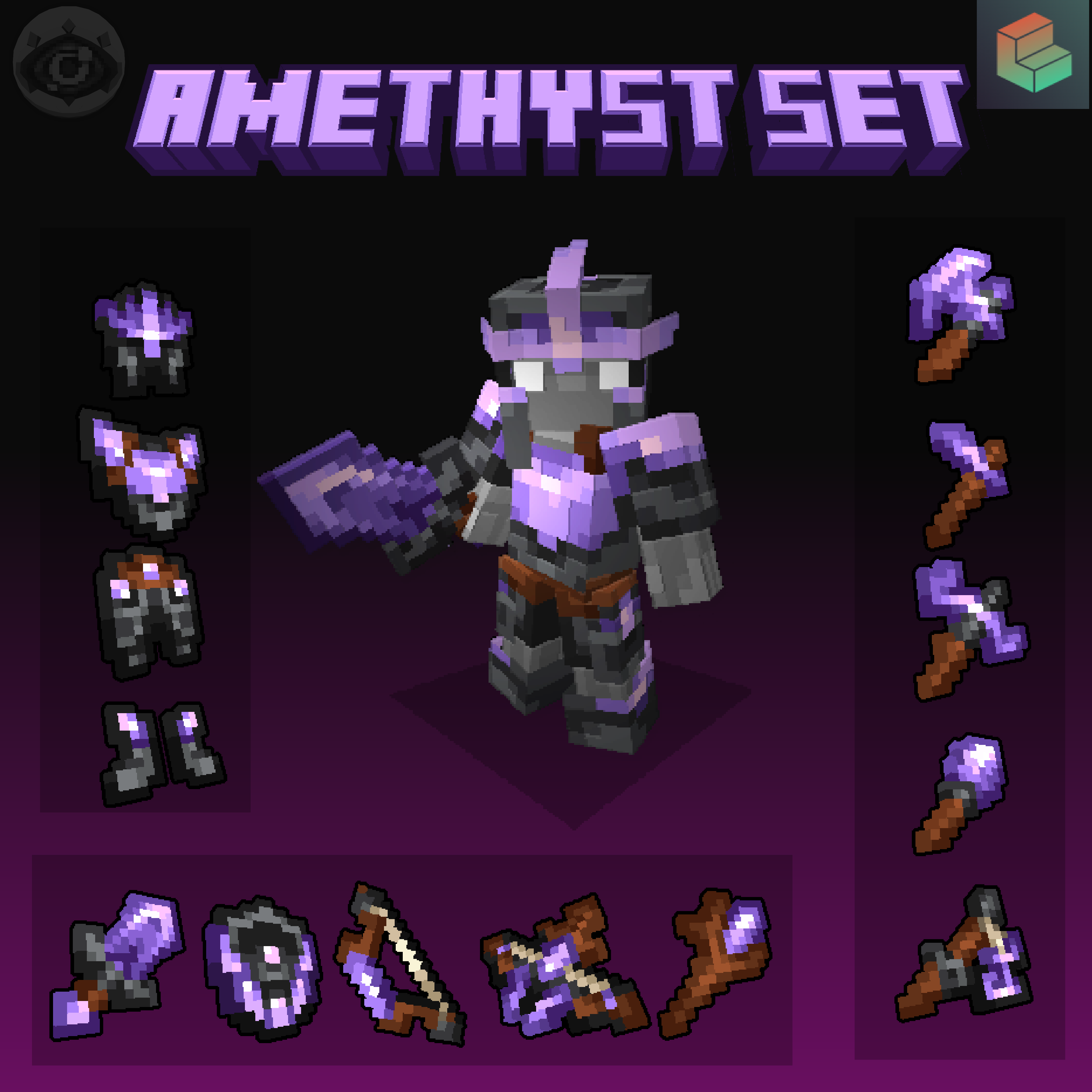Amethyst set voorbeeldafbeelding
