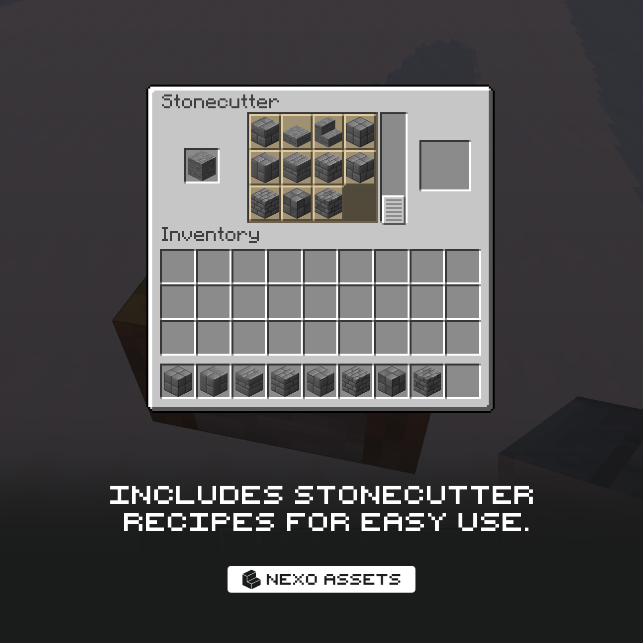 Stonecutter recipes are included to easily craft the new blocks.