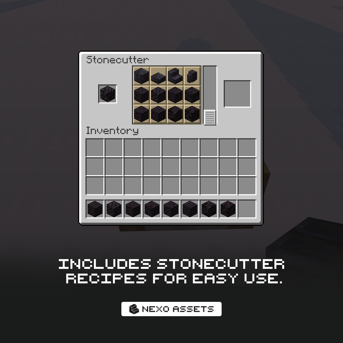 Stonecutter recipes are included to easily craft the new blocks.