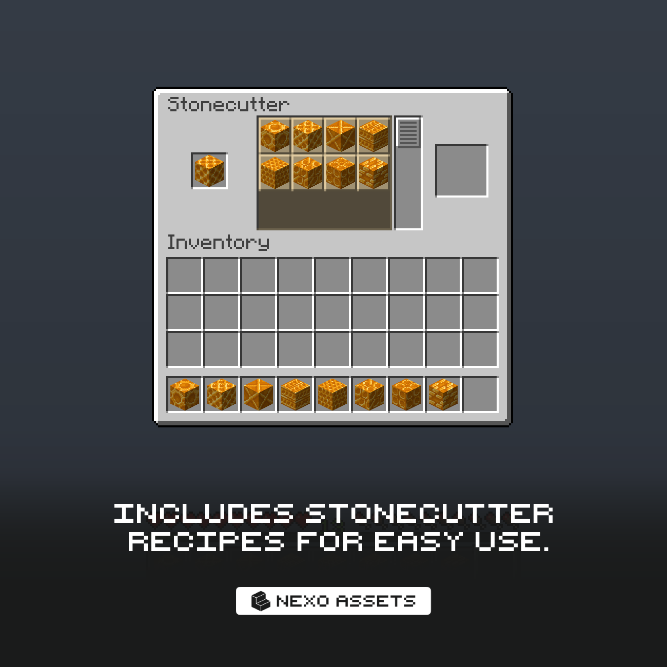 Stonecutter recipes are included to easily craft the new blocks.