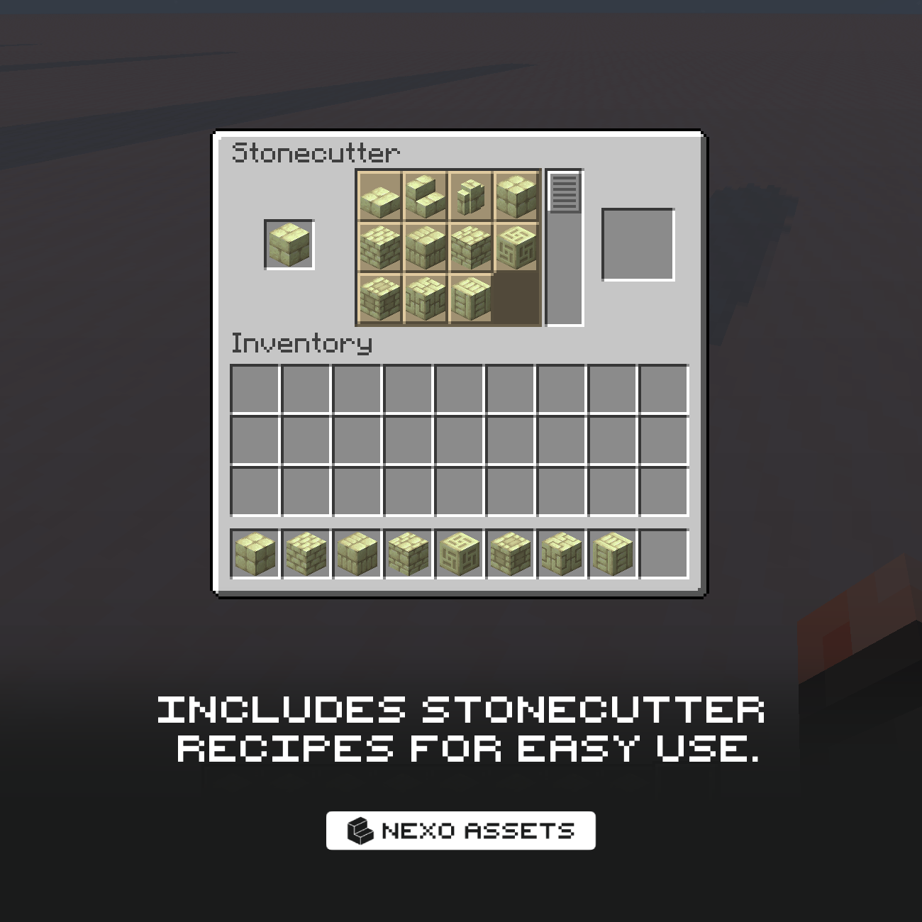 Stonecutter recipes are included to easily craft the new blocks.