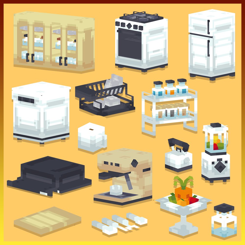 minecraft blockbench mcmodels kitchen furnitures