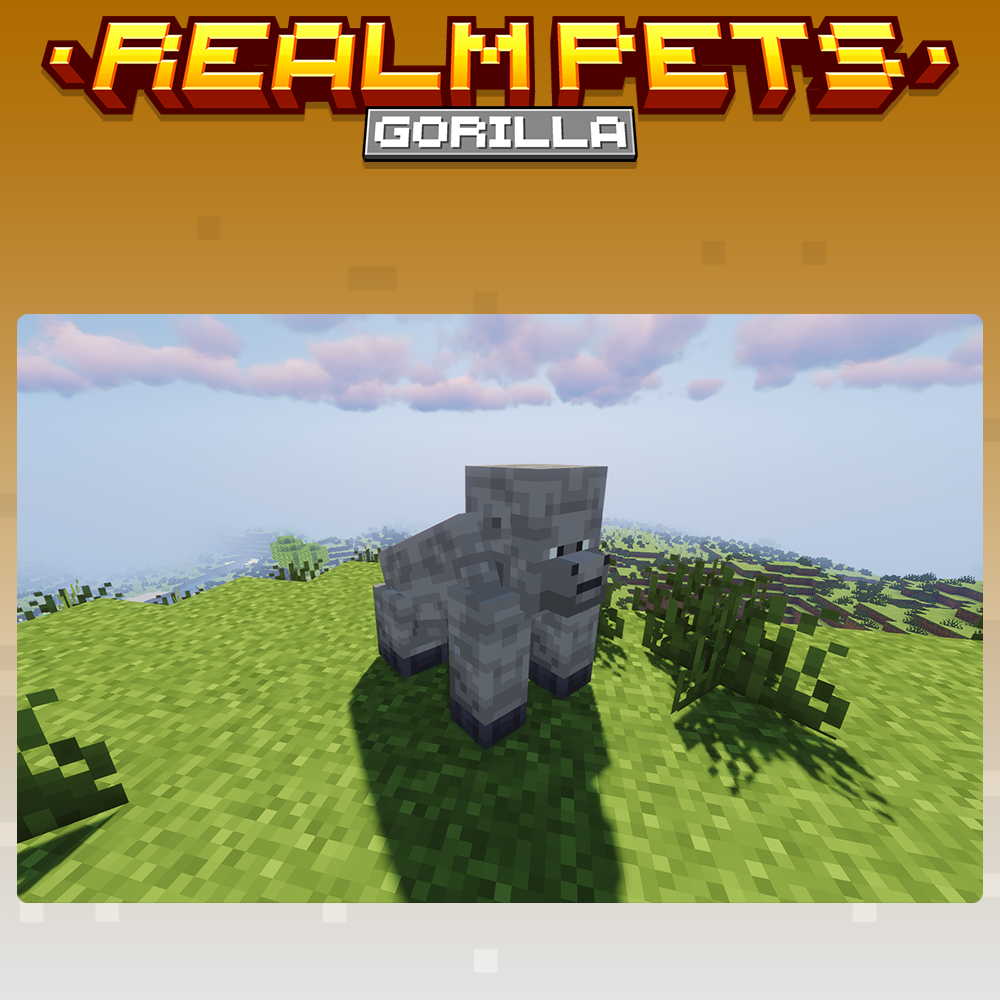 minecraft, blockbench gorilla pet