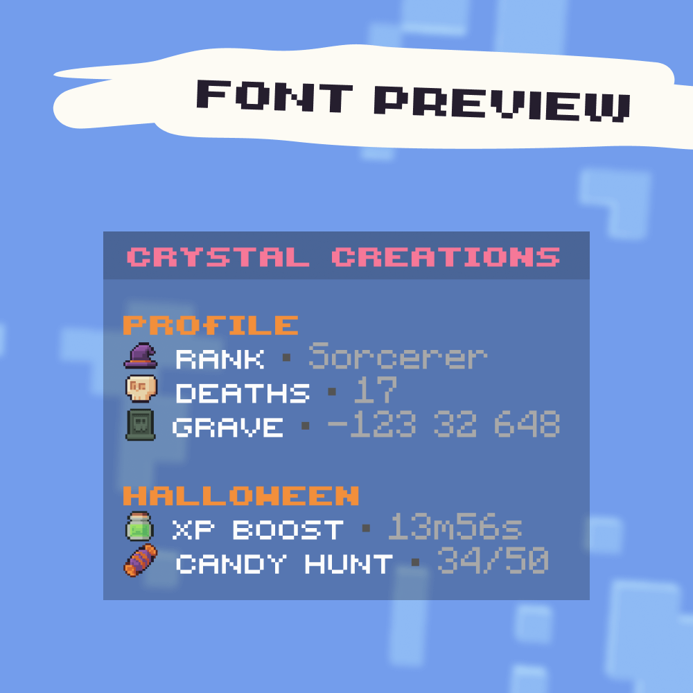 In-game preview of the icons used in a Minecraft scoreboard