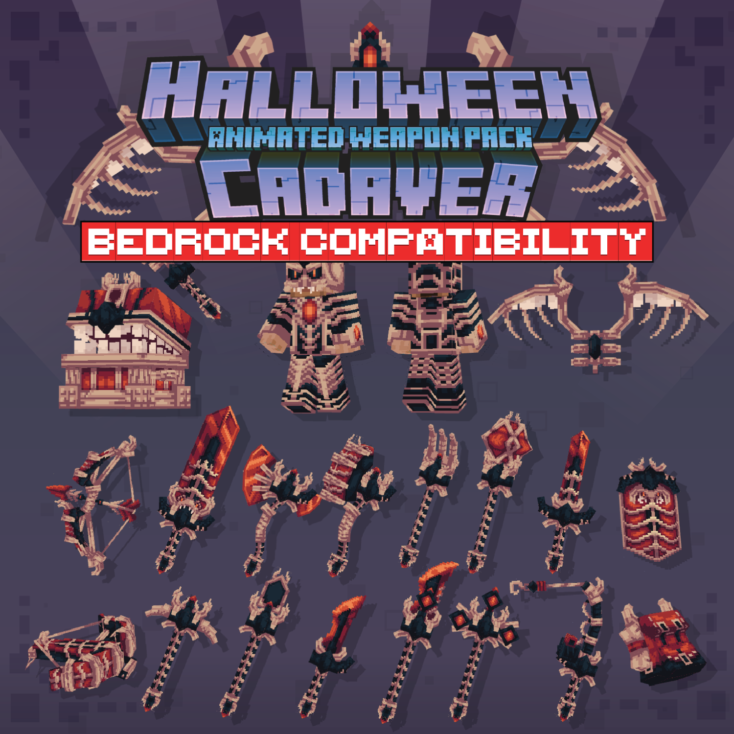 Imagen previa de Halloween Cadaver Animated Weapon Set [For GeyserMC]