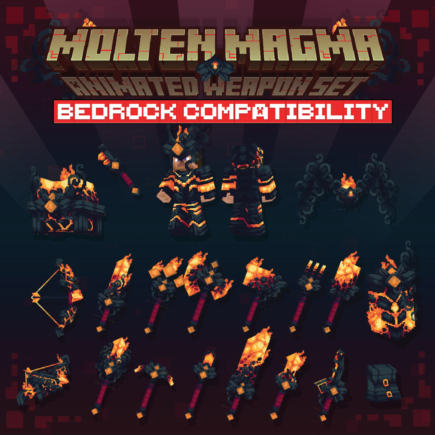 Imagen previa de Molten Magma Animated Weapon Set [For GeyserMC]