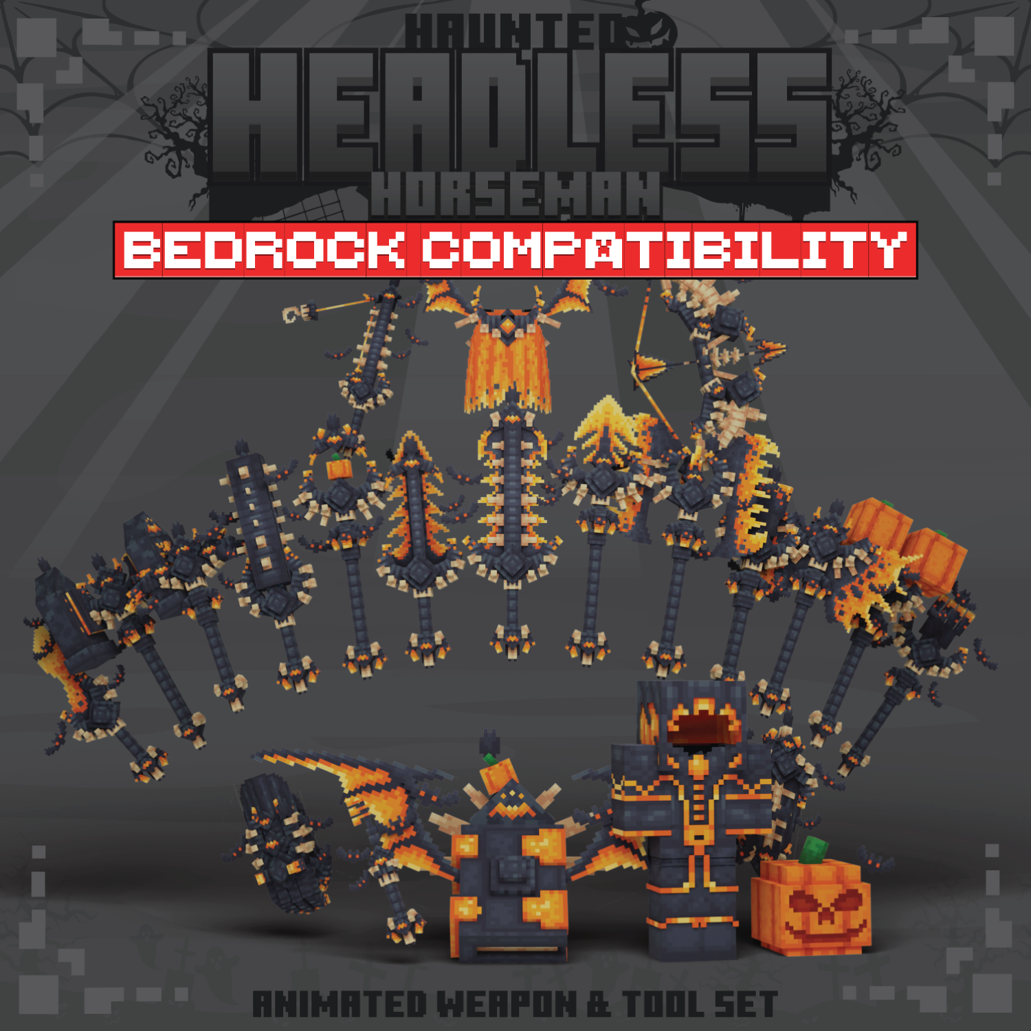 Imagen previa de Halloween Headless Horseman Animated Weapon Set [For GeyserMC]
