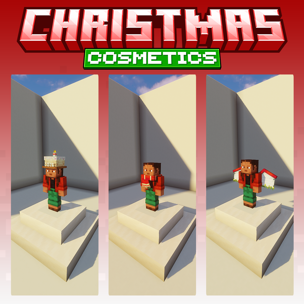 minecraft blockbench christmas cosmetics, santa, xmas, hat