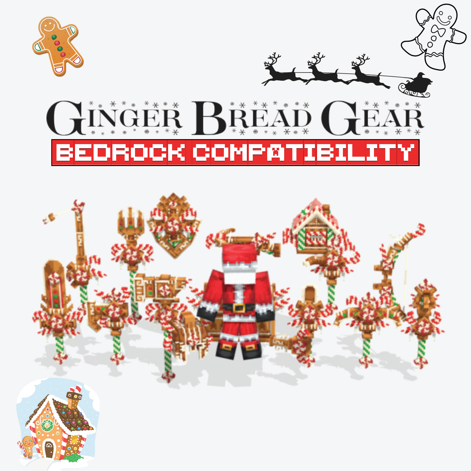 Imagen previa de Ginger Bread Gear Weapon Set [For GeyserMC]