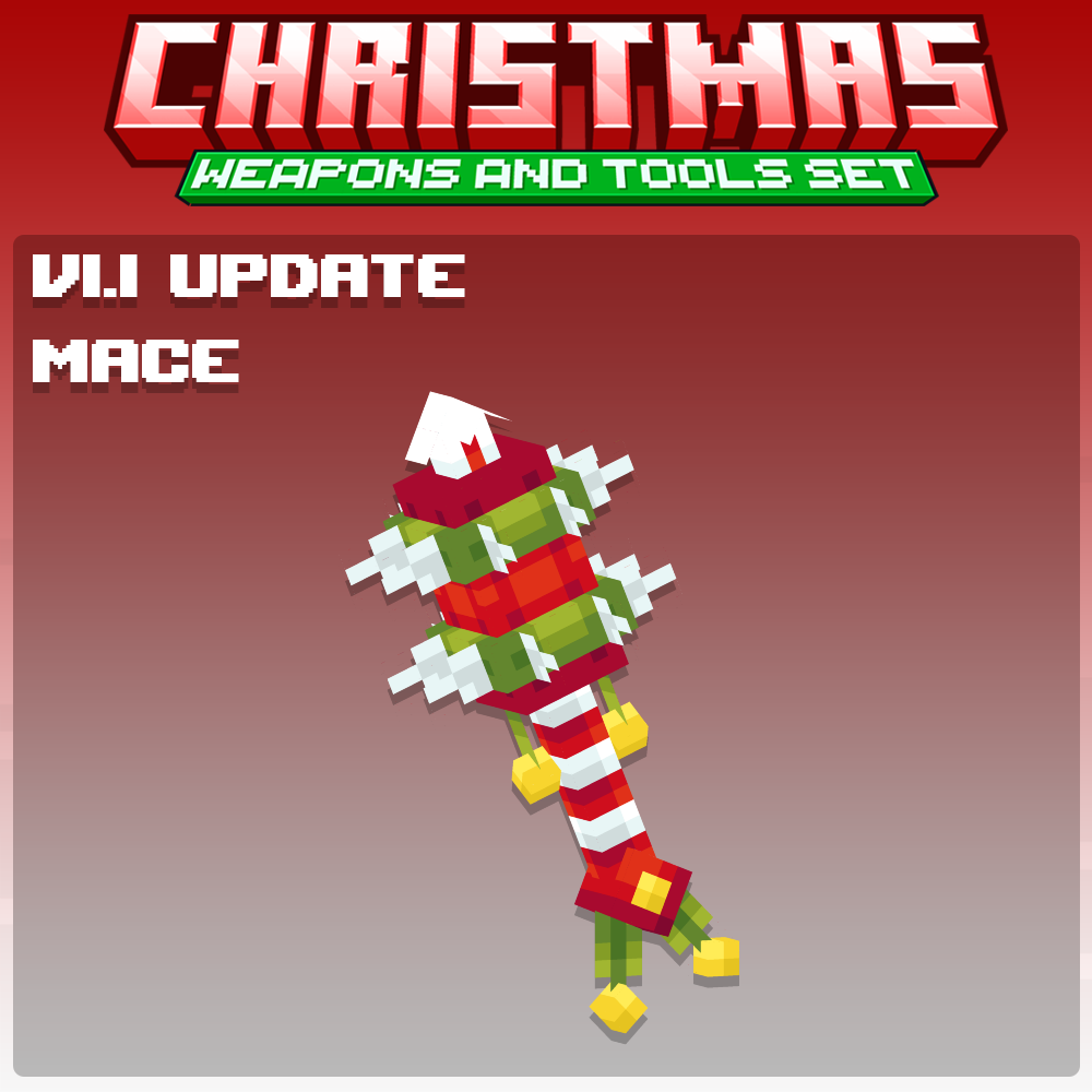 minecraft blockbench christmas weapon, santa, xmas