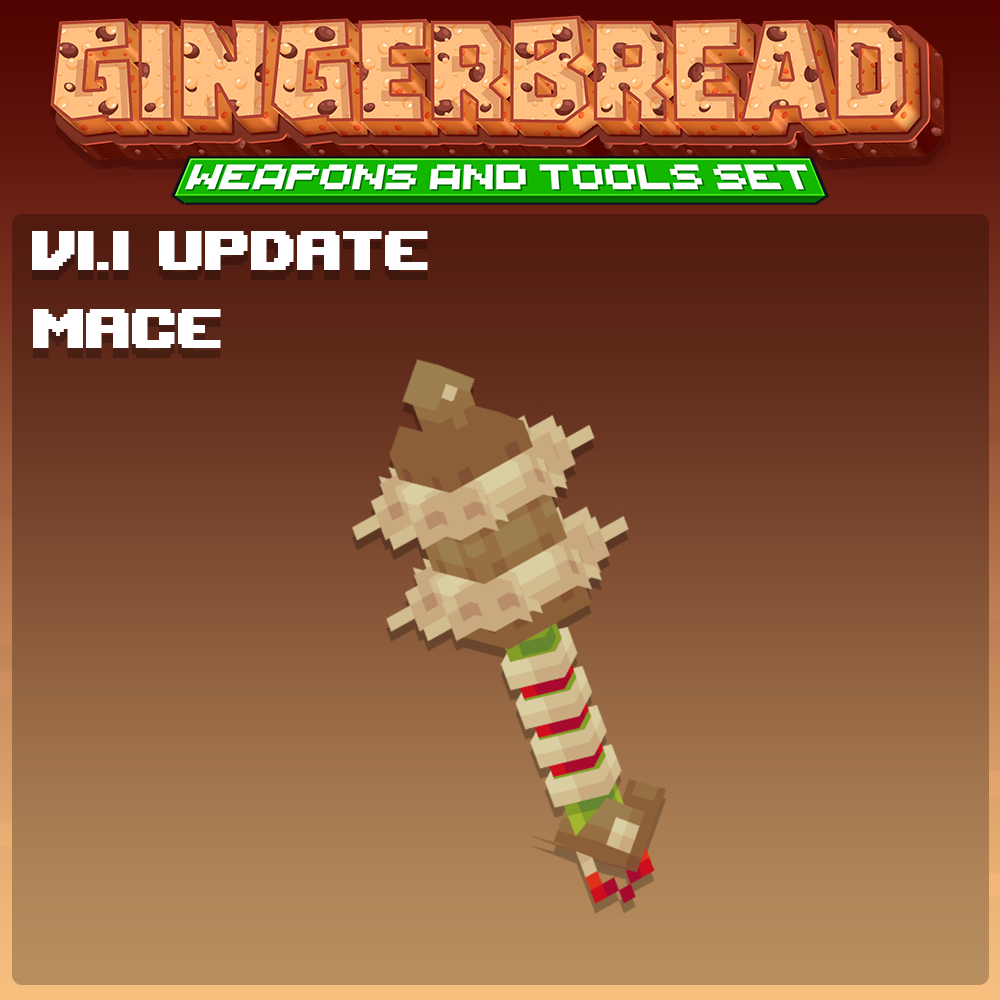 minecraft blockbench gingerbread weapons tools armor cosmetics set