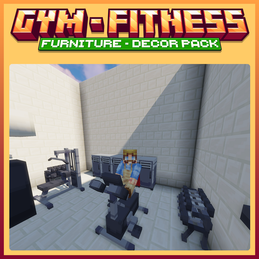 minecraft, blockbench gym, fitness, sport, furniture, decors, props, equipment pack