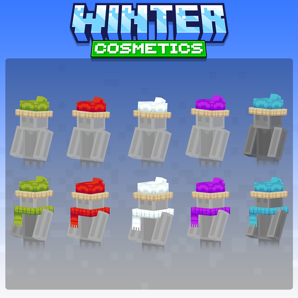 minecraft, blockbench, winter, snow, new year, cosmetics, hats, mask, yeti, 3d model