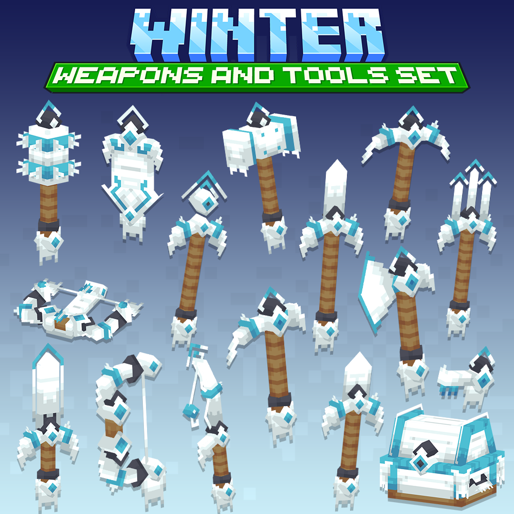 winter tools weapons cosmetics armor set