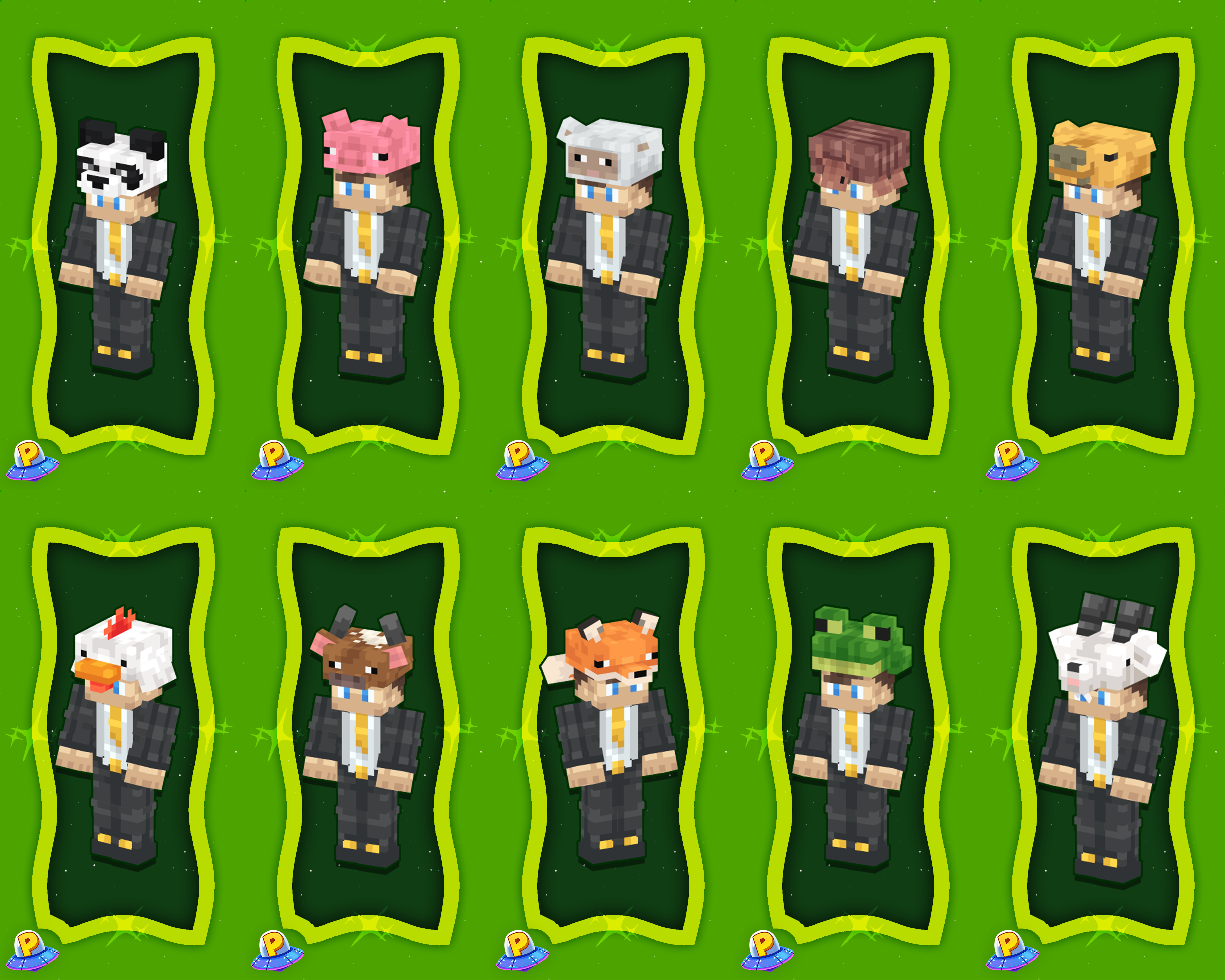 The display of 3d models for the Animal Hats v2 product by iPlexity.