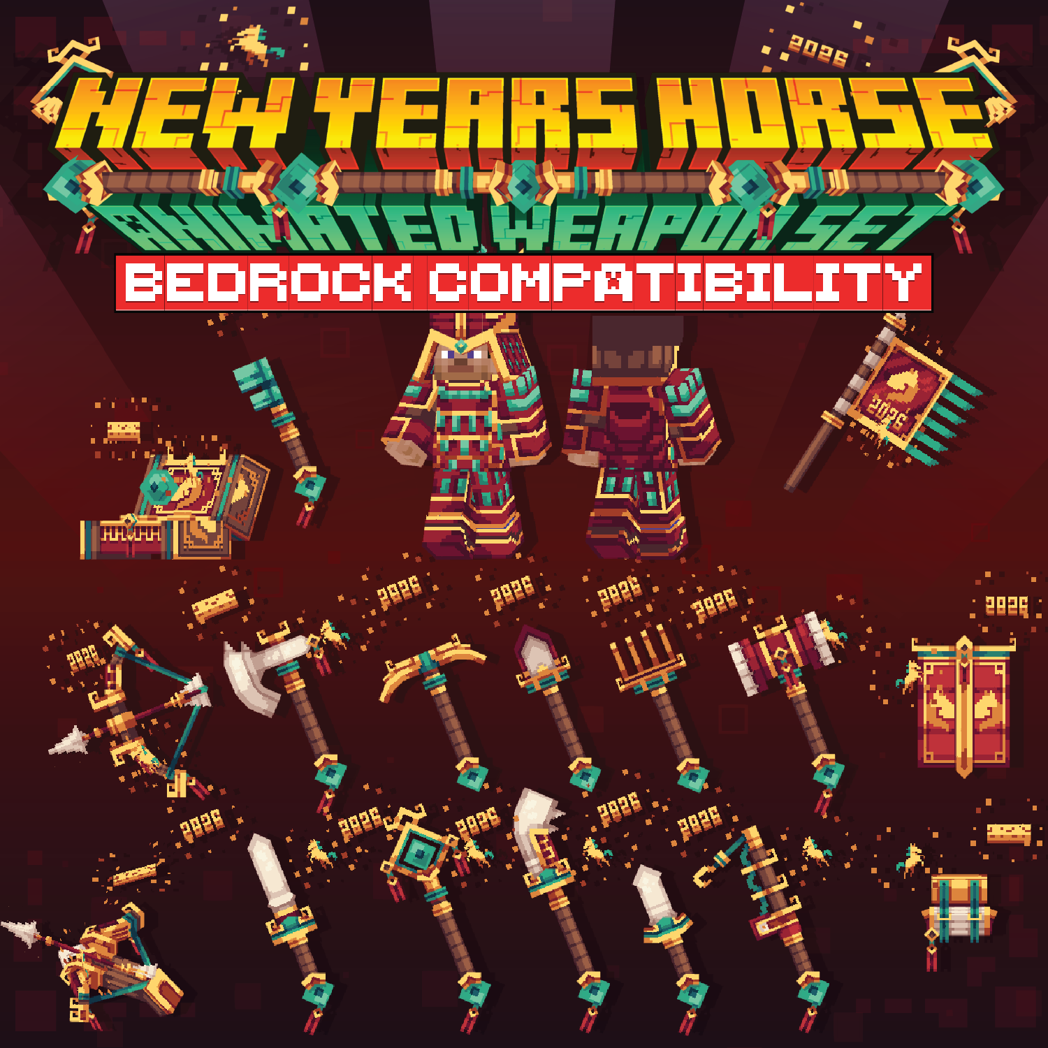 Imagen previa de New Years Horse Animated Weapon Set [For GeyserMC]