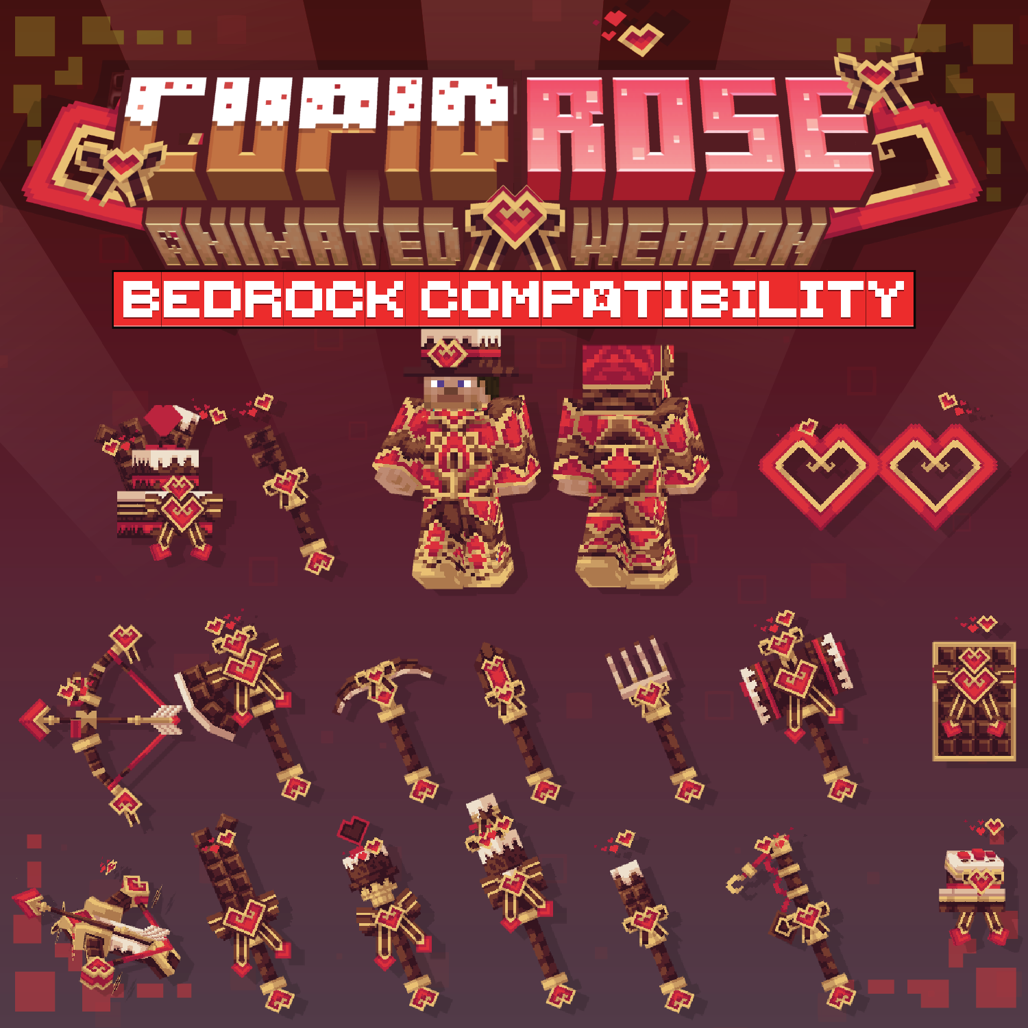 Imagen previa de Cupid Rose Animated Weapon Set [For GeyserMC]