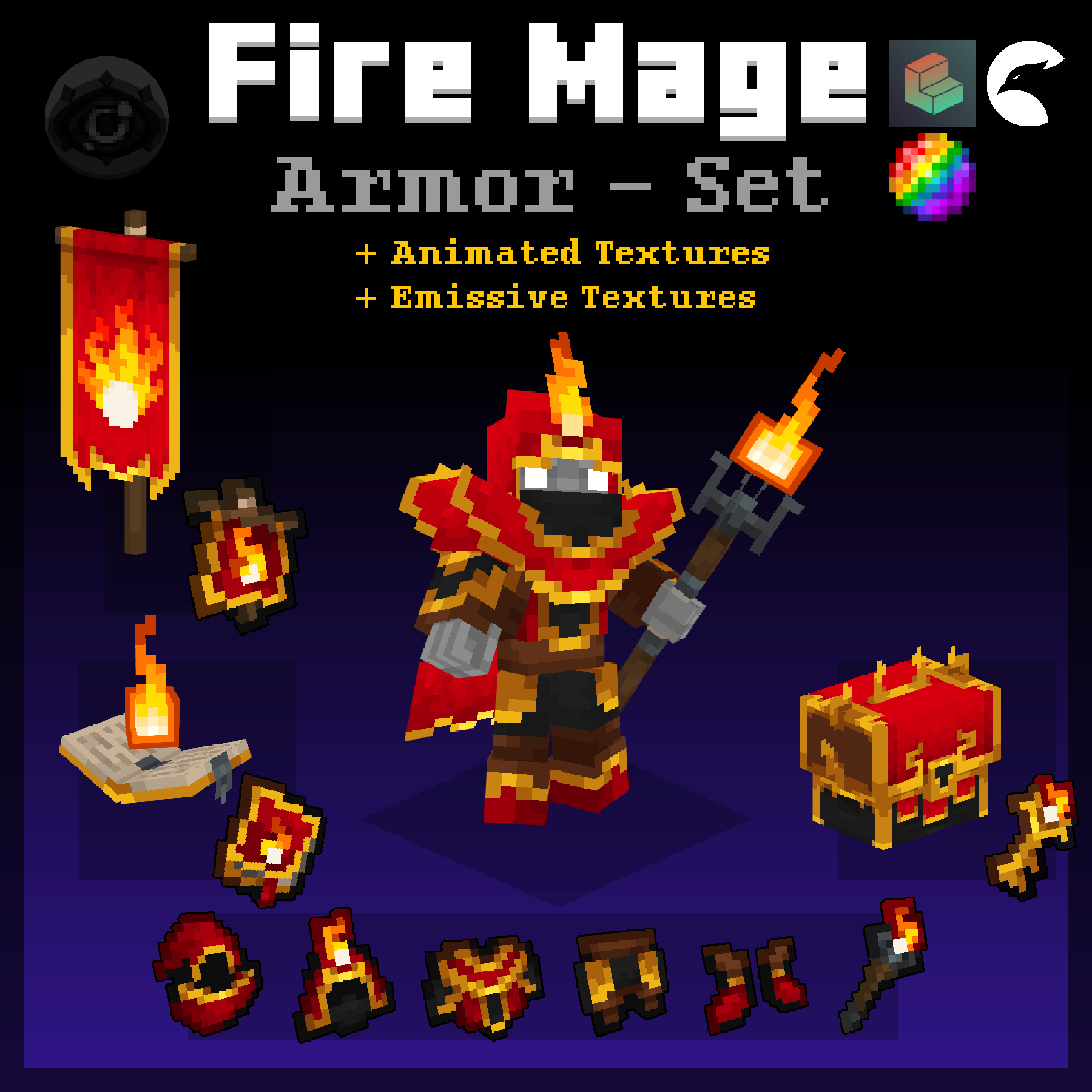 Fire mage set voorbeeldafbeelding
