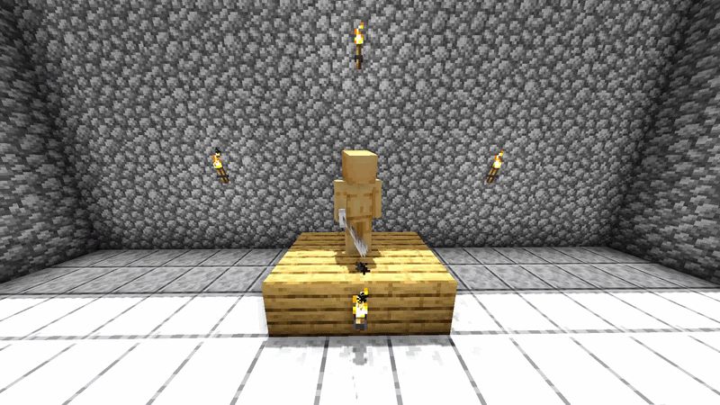 360 spin of mannequin with parrying sword item