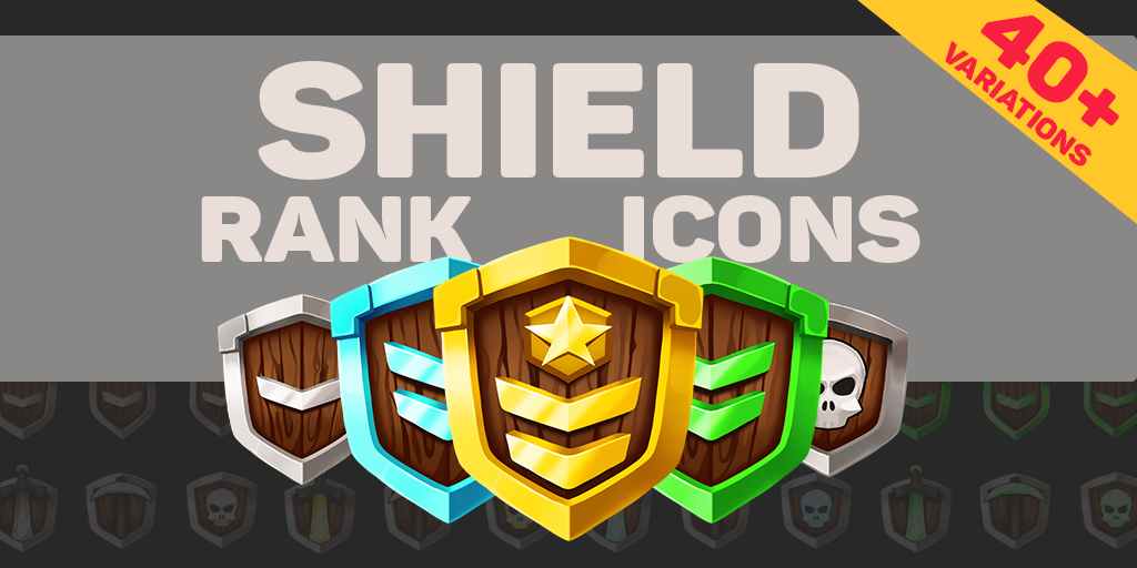 Shield Rank Icons 48x Variations  preview image