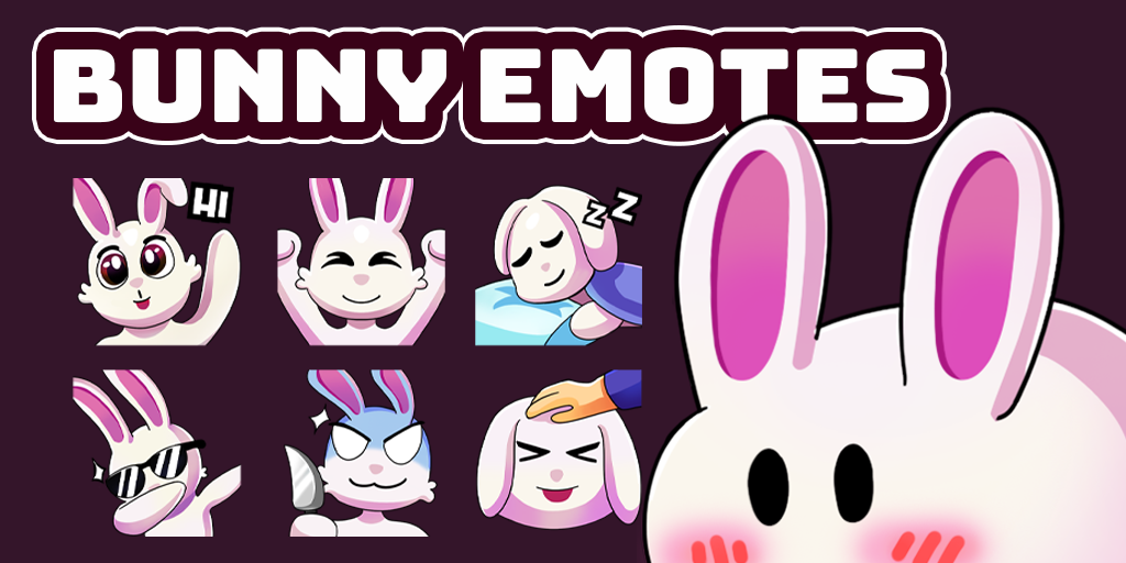 Drawn Bunny Emojis Pack | NycoleART preview image