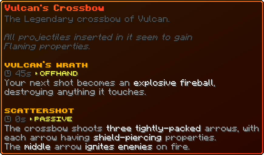 Vulcan's Crossbow Description