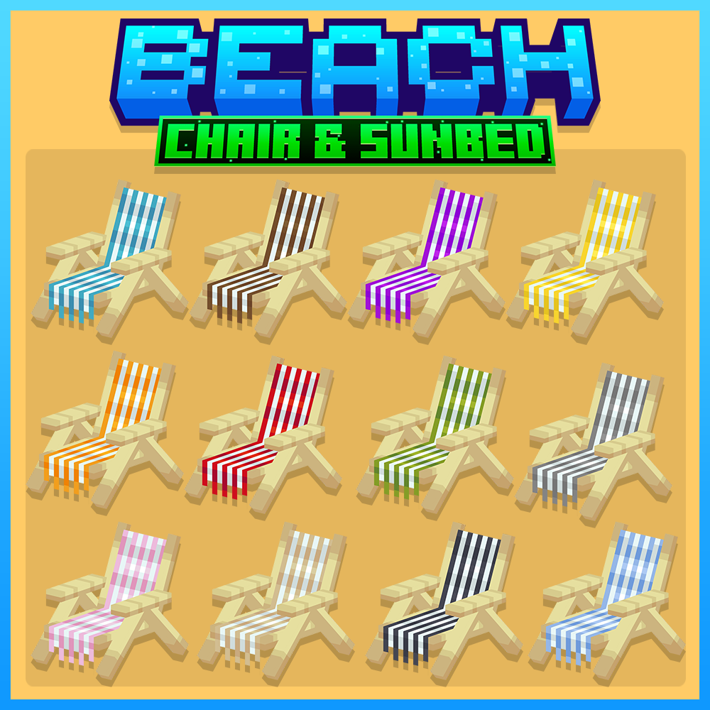 minecraft beach chair sunbed furniture pack