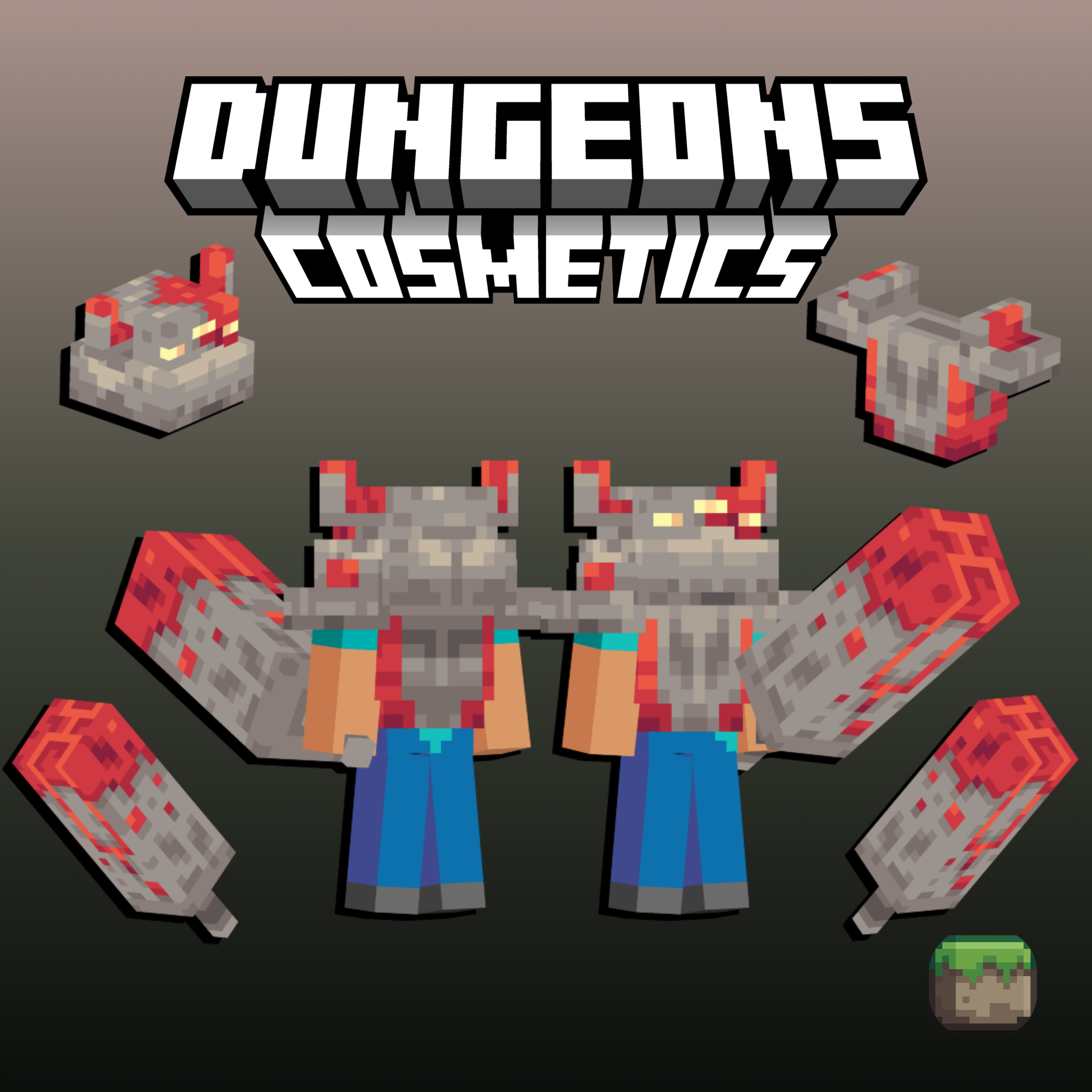Conjunto Monstruosidade de Redstone | Cosméticos de Masmorras visualização
