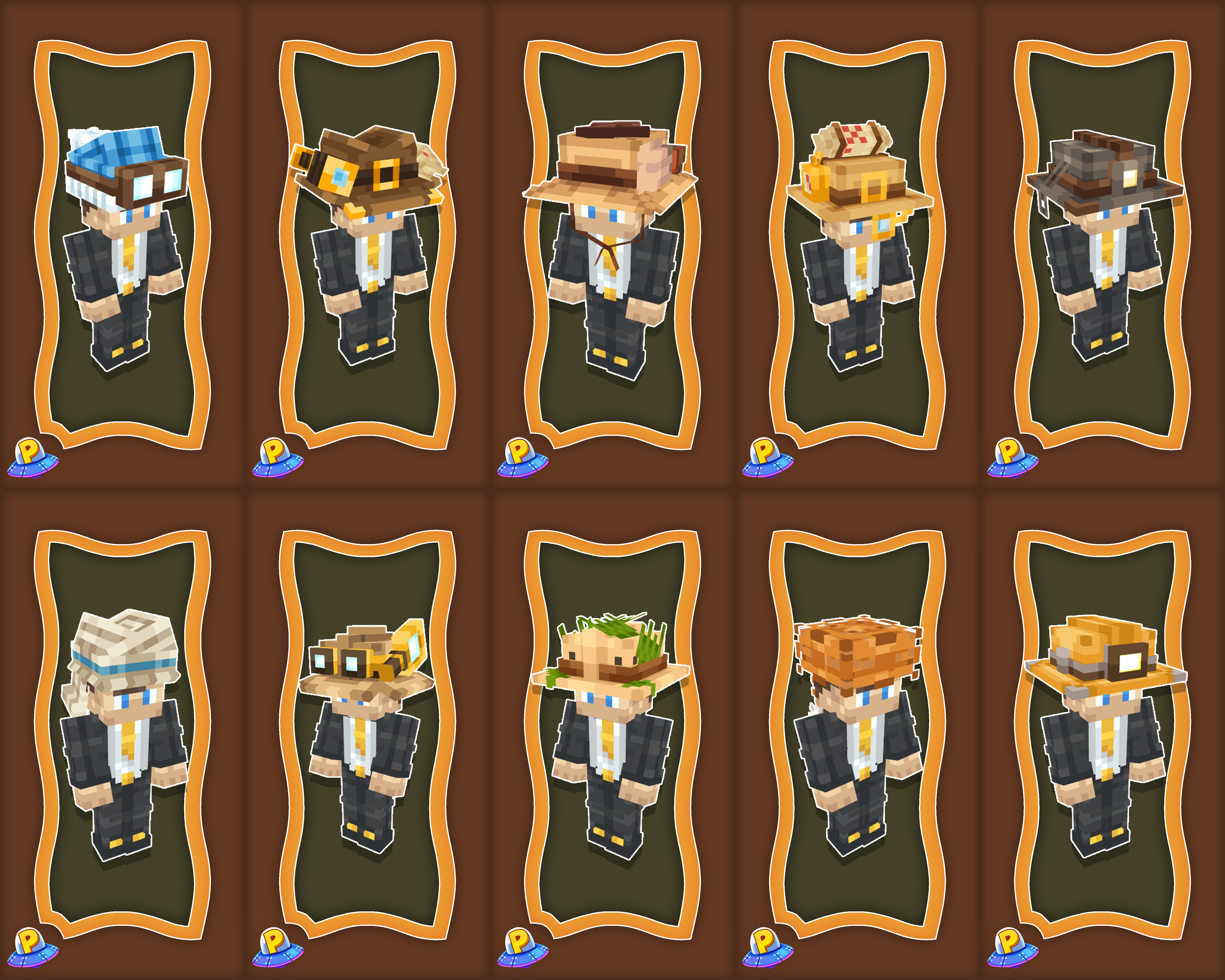 The display of 3d models for the Adventure Hats product by iPlexity.