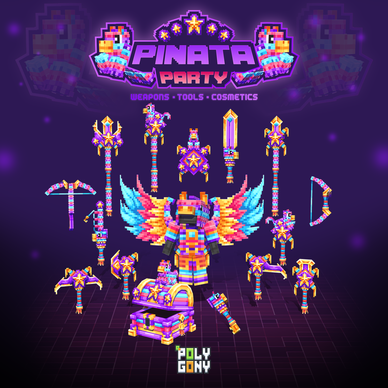 Pinata Party Animated Weapons and Tools Set (32x) preview image