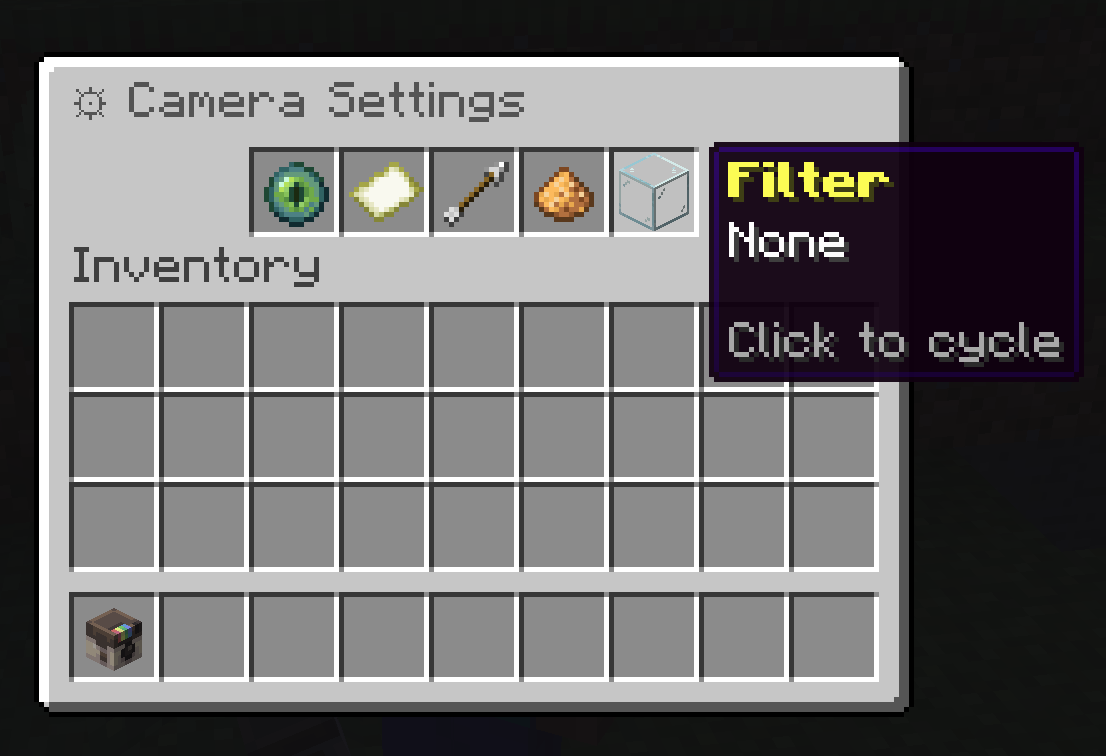 ShutterBug in-game camera settings menu for render profile, photo size, FOV, exposure, and filters.