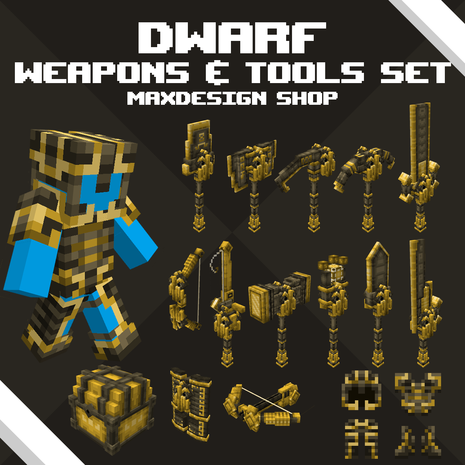 Dwarf Weapons & Tools Set pré-visualização